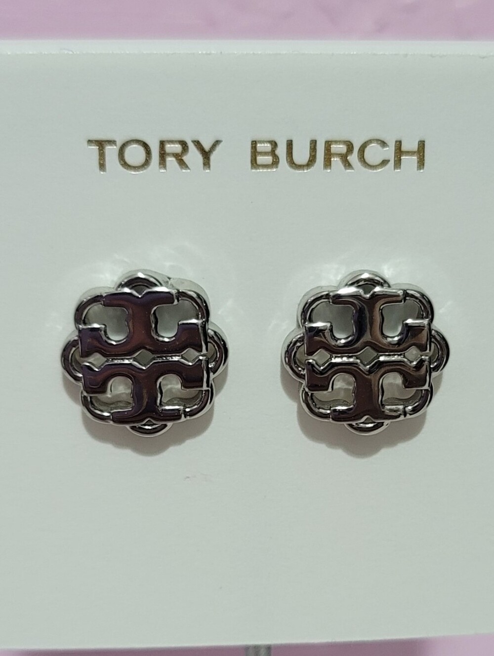 NWT Tory Burch Flower Logo Studs